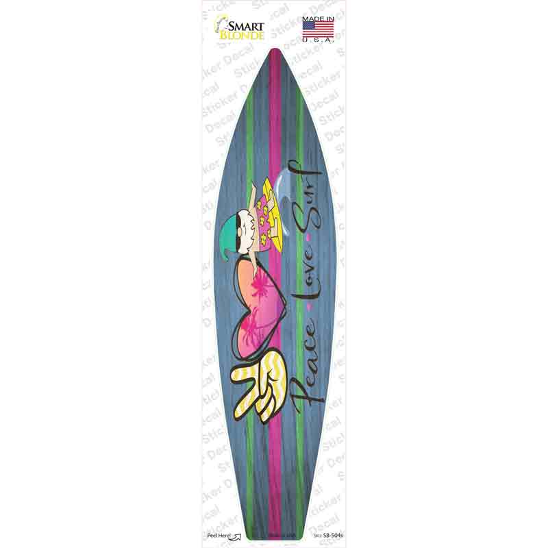 Peace Love Surf Novelty Surfboard Sticker Decal