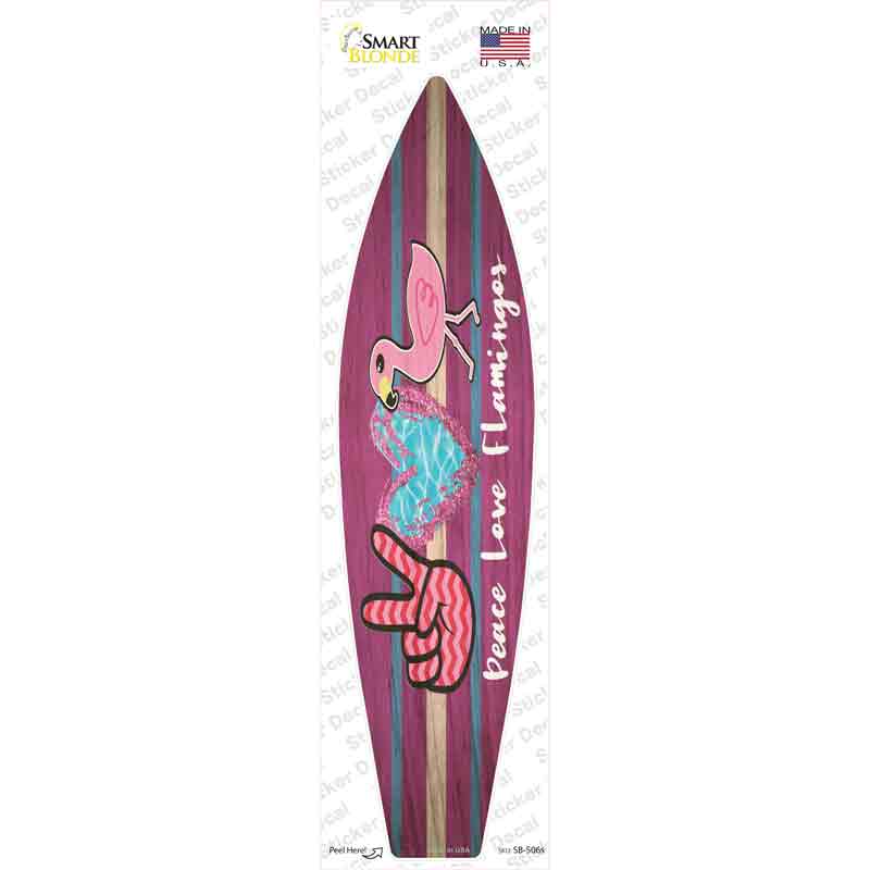 Peace Love Flamingo Novelty Surfboard Sticker Decal