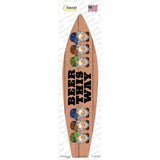 Beer This Way Six Camo Gnomes Novelty Surfboard Sticker Decal