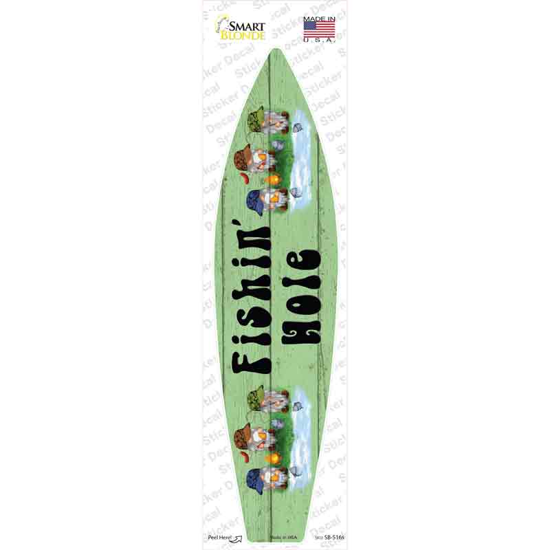 Fishing Hole Six Camo Gnomes Novelty Surfboard Sticker Decal