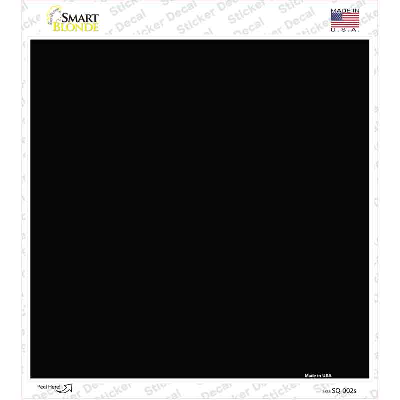 Black Solid Novelty Square Sticker Decal