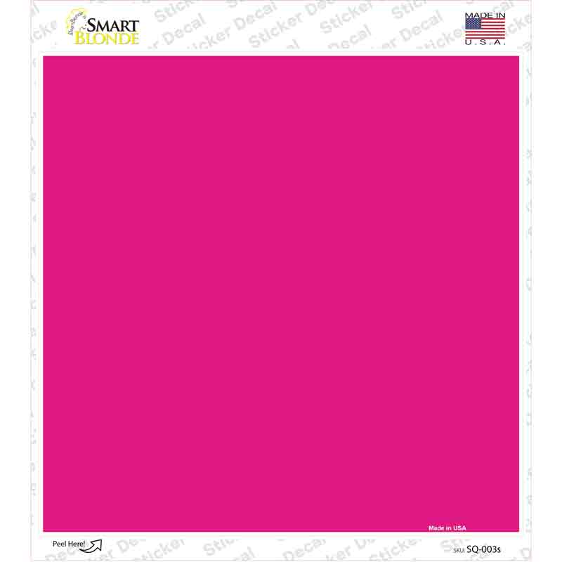 Pink Solid Novelty Square Sticker Decal