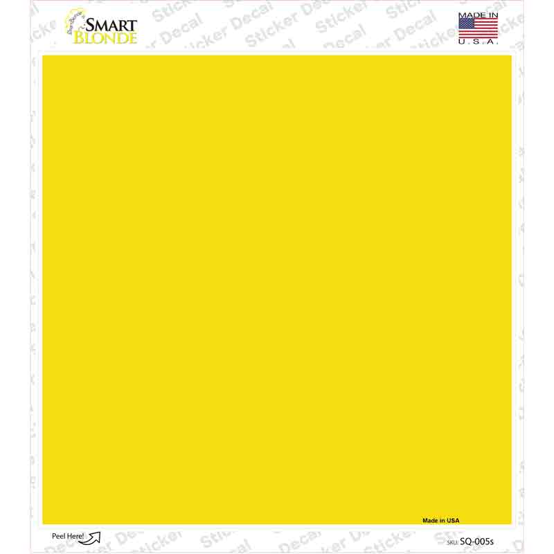 Yellow Solid Novelty Square Sticker Decal