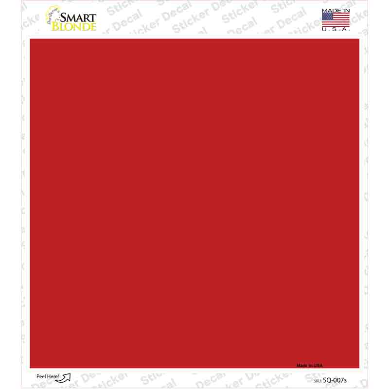 Red Solid Novelty Square Sticker Decal