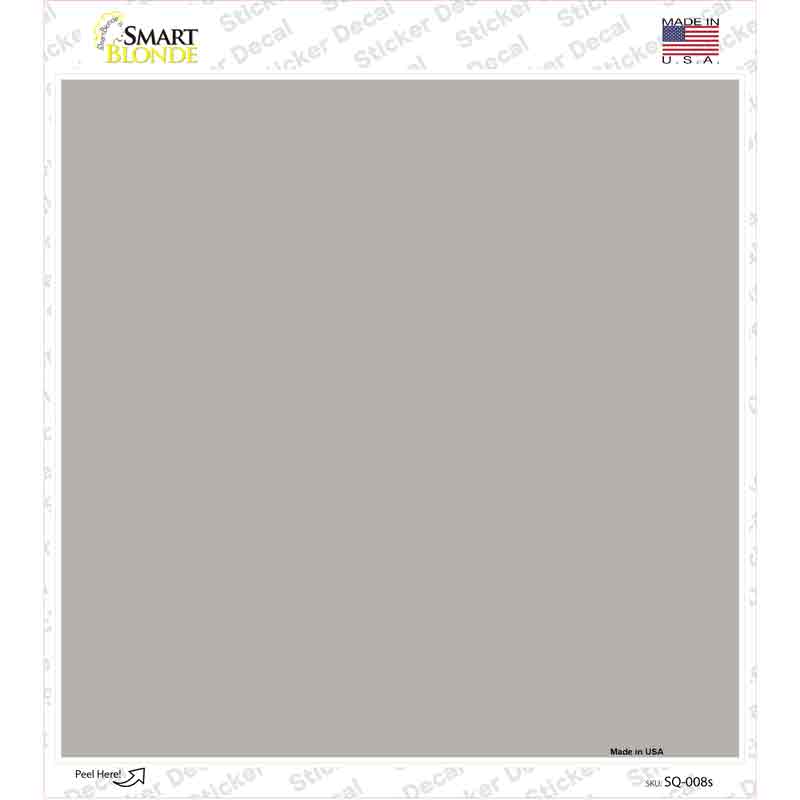 Gray Solid Novelty Square Sticker Decal