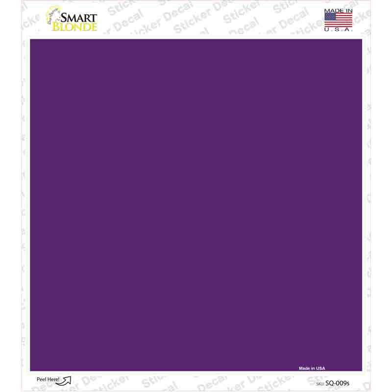 Purple Solid Novelty Square Sticker Decal