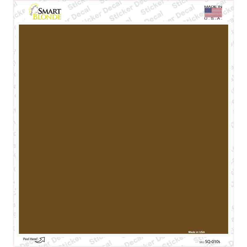 Brown Solid Novelty Square Sticker Decal