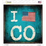 I Love Colorado Novelty Square Sticker Decal