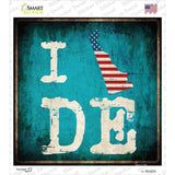 I Love Delaware Novelty Square Sticker Decal