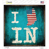 I Love Indiana Novelty Square Sticker Decal
