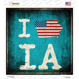 I Love Iowa Novelty Square Sticker Decal