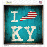 I Love Kentucky Novelty Square Sticker Decal
