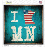 I Love Minnesota Novelty Square Sticker Decal