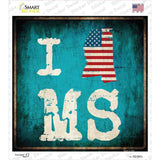 I Love Mississippi Novelty Square Sticker Decal