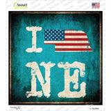 I Love Nebraska Novelty Square Sticker Decal