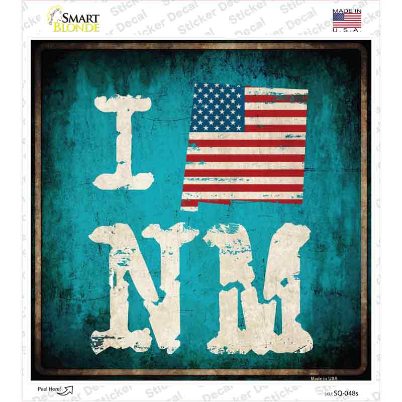 I Love New Mexico Novelty Square Sticker Decal