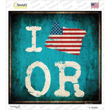 I Love Oregon Novelty Square Sticker Decal