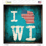 I Love Wisconsin Novelty Square Sticker Decal