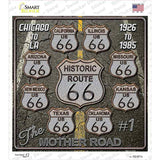 Route 66 Black Top Novelty Square Sticker Decal