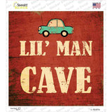 Lil Man Cave Novelty Square Sticker Decal