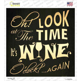 Wine O Clock Novelty Square Sticker Decal