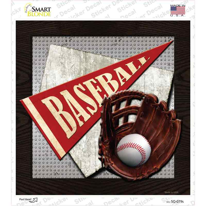 Baseball Novelty Square Sticker Decal