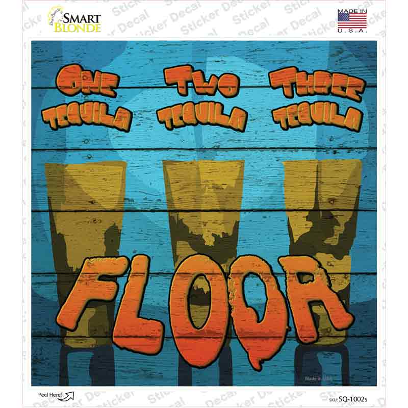 One Two Three Floor Novelty Square Sticker Decal