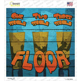 One Two Three Floor Novelty Square Sticker Decal