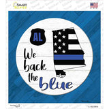 Alabama Back The Blue Novelty Square Sticker Decal
