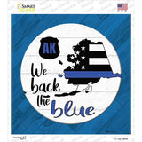 Alaska Back The Blue Novelty Square Sticker Decal