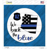Arizona Back The Blue Novelty Square Sticker Decal