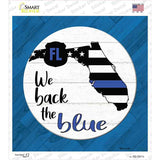 Florida Back The Blue Novelty Square Sticker Decal