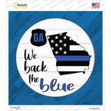 Georgia Back The Blue Novelty Square Sticker Decal