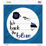 Hawaii Back The Blue Novelty Square Sticker Decal