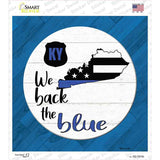 Kentucky Back The Blue Novelty Square Sticker Decal