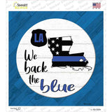 Louisiana Back The Blue Novelty Square Sticker Decal