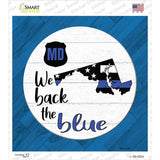 Maryland Back The Blue Novelty Square Sticker Decal