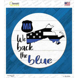 Massachusetts Back The Blue Novelty Square Sticker Decal