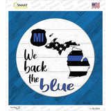Michigan Back The Blue Novelty Square Sticker Decal
