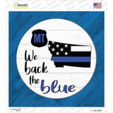 Montana Back The Blue Novelty Square Sticker Decal