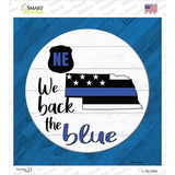 Nebraska Back The Blue Novelty Square Sticker Decal