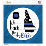 New Hampshire Back The Blue Novelty Square Sticker Decal