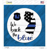 New Jersey Back The Blue Novelty Square Sticker Decal