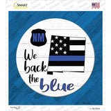 New Mexico Back The Blue Novelty Square Sticker Decal