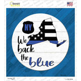 New York Back The Blue Novelty Square Sticker Decal