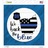 Ohio Back The Blue Novelty Square Sticker Decal
