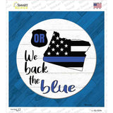 Oregon Back The Blue Novelty Square Sticker Decal