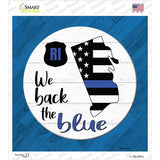 Rhode Island Back The Blue Novelty Square Sticker Decal
