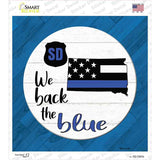 South Dakota Back The Blue Novelty Square Sticker Decal