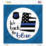 Utah Back The Blue Novelty Square Sticker Decal